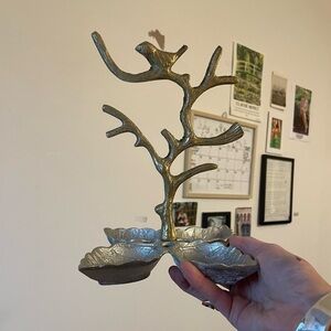 gold and silver boho hippie tree jewelry holder